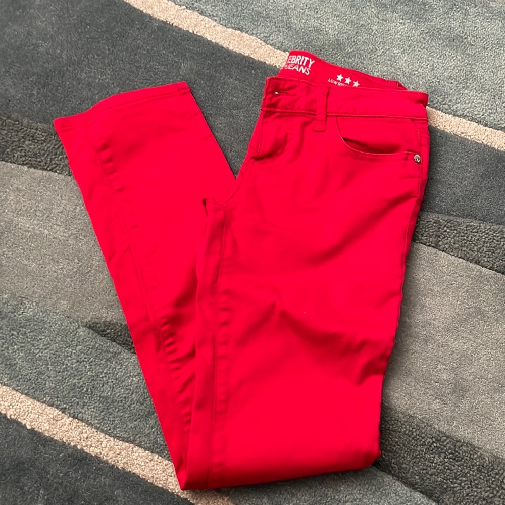 Size 5 red celebrity jeans